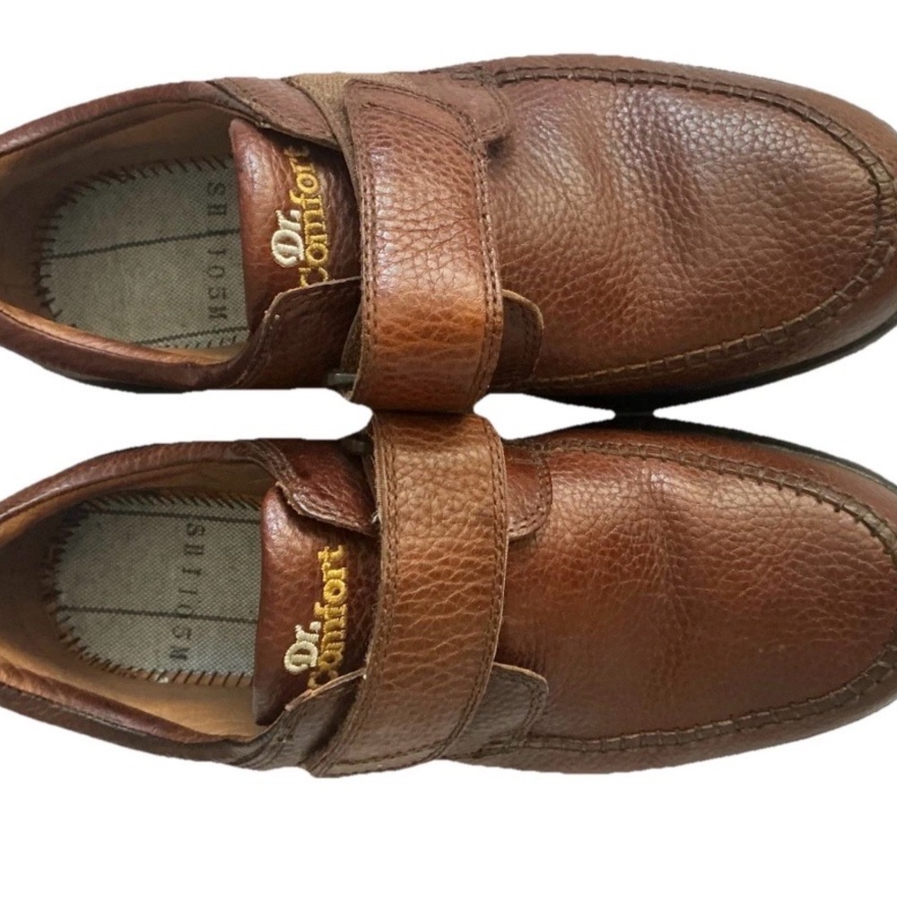 Dr. Comfort Scott Men's Size 11 W Brown Leather Diabetic Strap Shoes